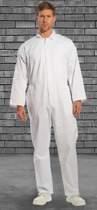 White Food Coveralls With Internal Breast Pocket